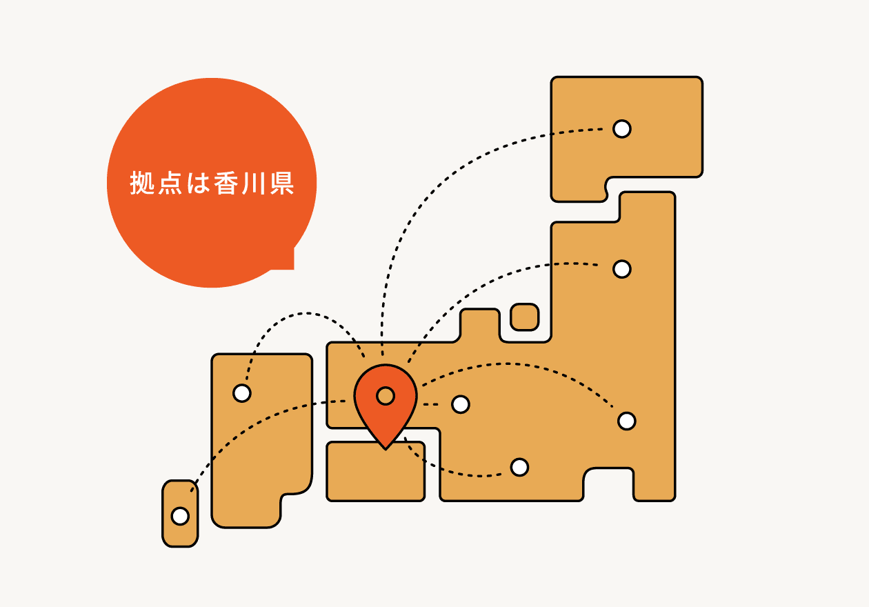 香川県を拠点に出張営業スタイル