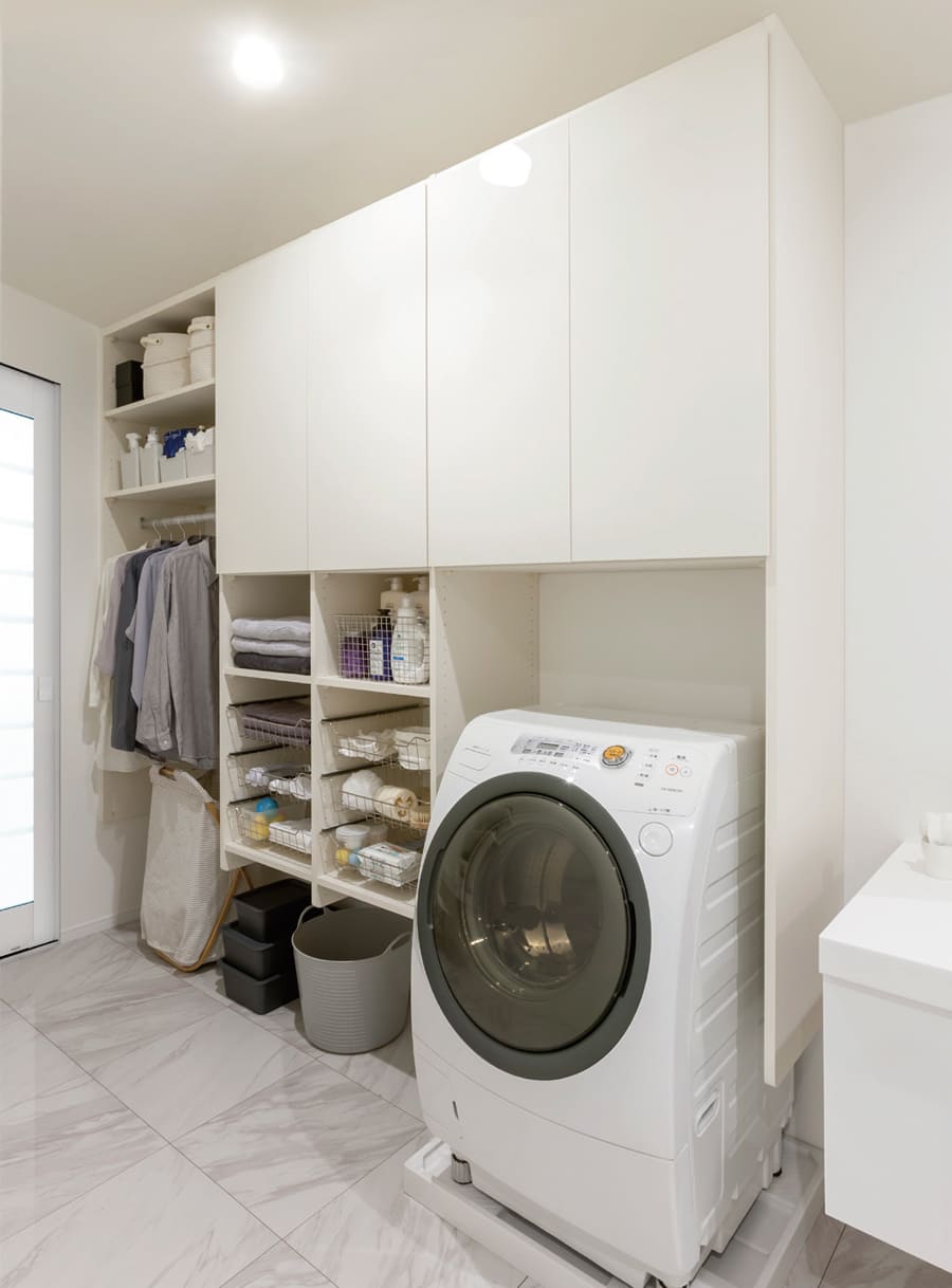ランドリー 家事室収納 ユーティリティ 洗濯機 洗面所収納 ラクエル 収納なら南海プライウッド
