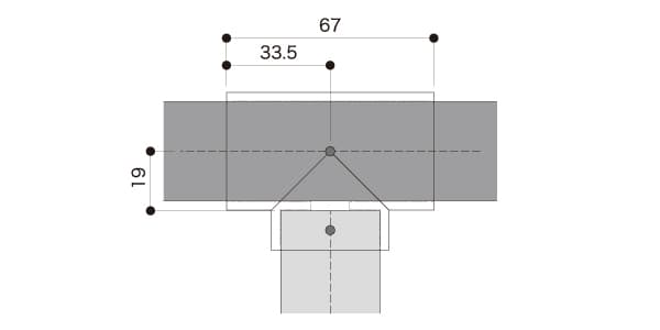 納まり図：Ｔ字ブラケット