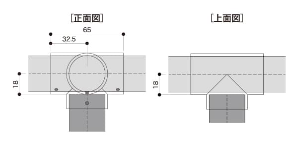 納まり図：四方Ｌ字ブラケット