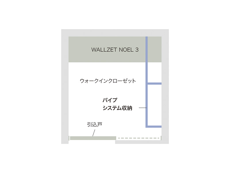 パイプシステム収納：上面図