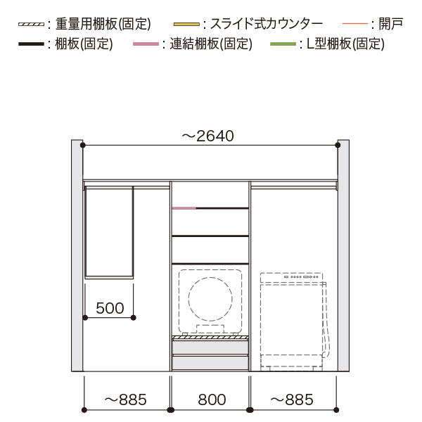 その他衣類乾燥機プラン　正面図