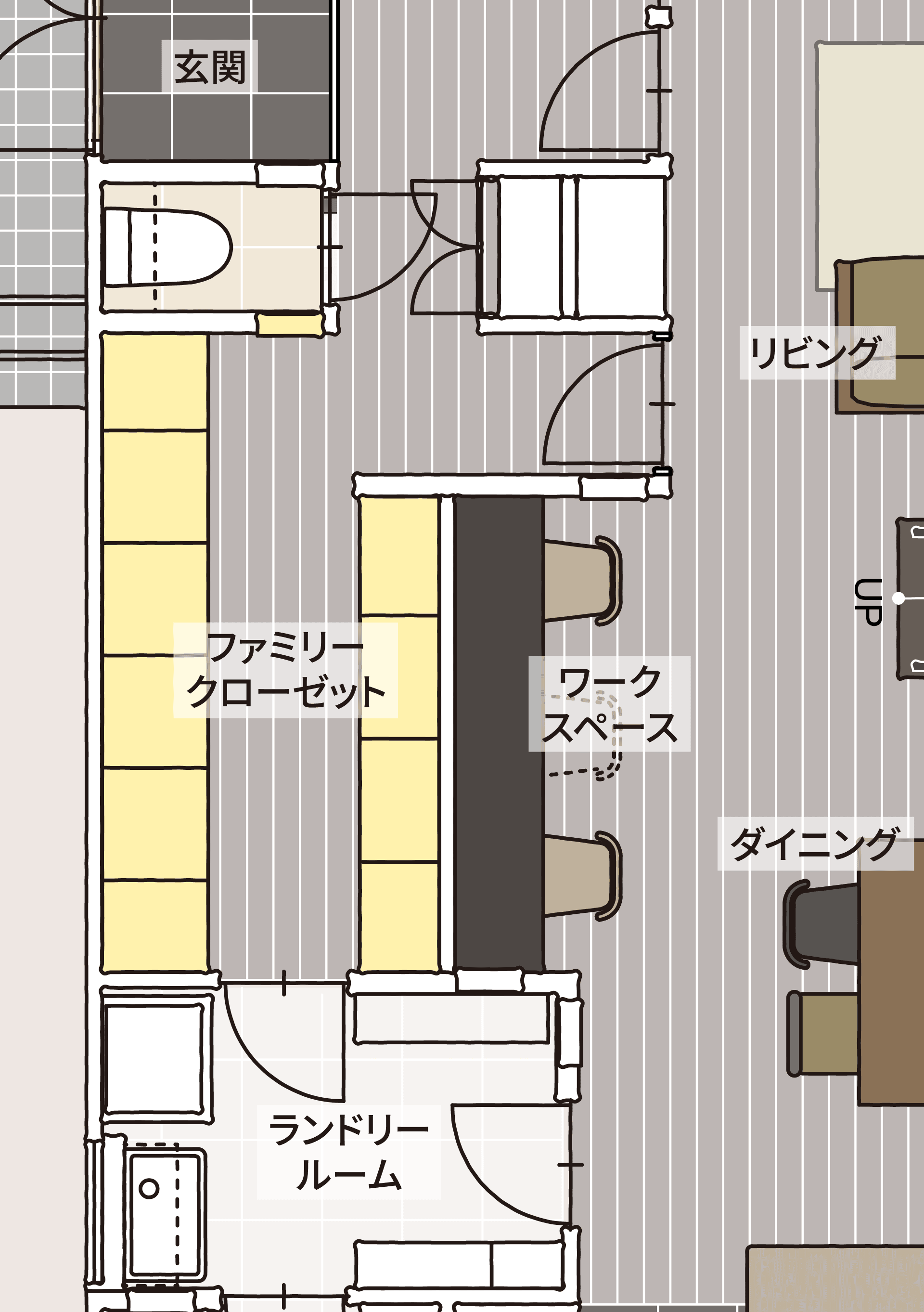 ファミリークローゼットの間取り図