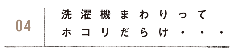 洗濯機まわりってホコリだらけ・・・