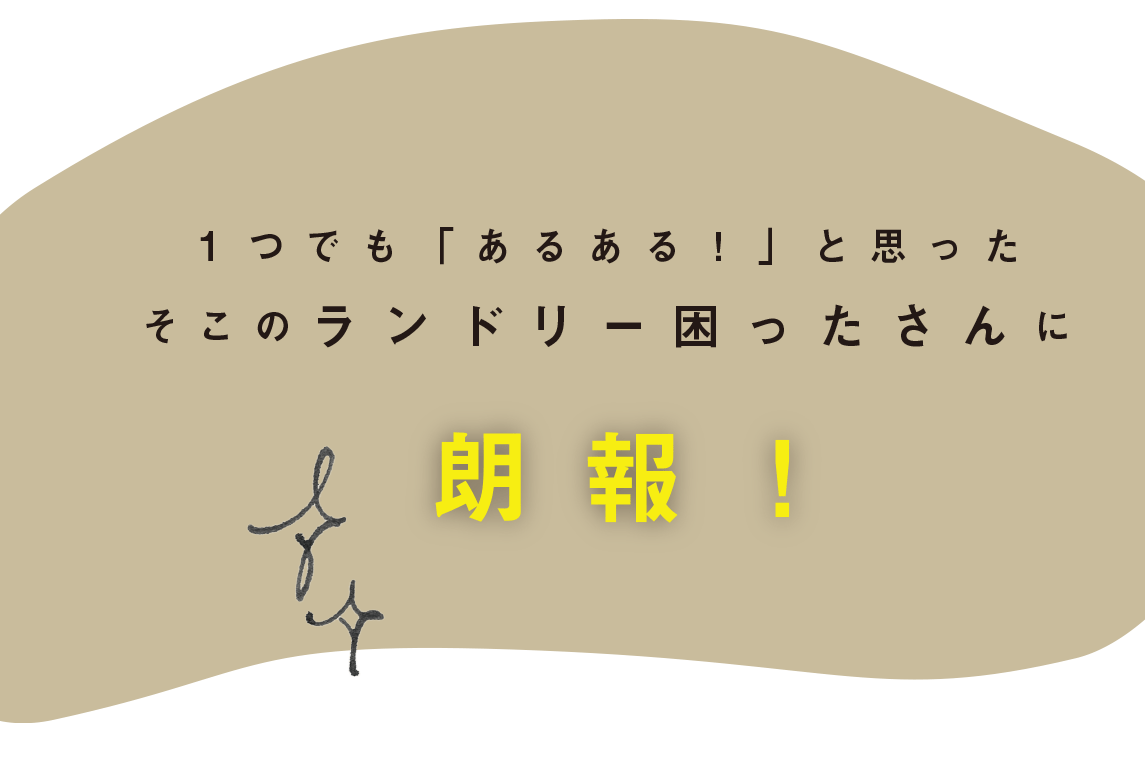 １つでも「あるある！」と思ったそこのランドリー困ったさんに朗報！